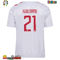 Camisa de Futebol Dinamarca Morten Hjulmand #21 Equipamento Secundário Europeu 2024 Manga Curta